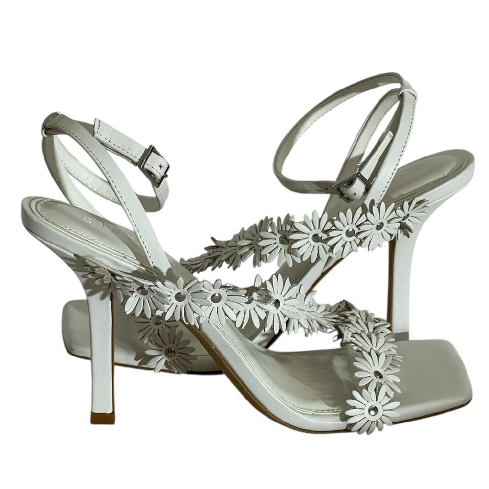 GiIANNI BINI BEKKAH DAISY SQUARE TOE SANDALS SZ 9 MED EUC